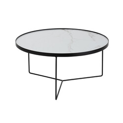 Diivanilaud MABEL marmor / must, D80xH40 cm