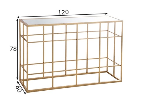 Konsoollaud AIRY kuldne, 120x40xH78 cm