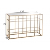 Konsoollaud AIRY kuldne, 120x40xH78 cm