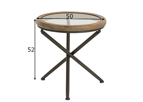 Diivanilaud EQUIS pruun / must, D50xH52 cm