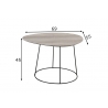Diivanilaud OVAL hall / must, 69x55xH45 cm
