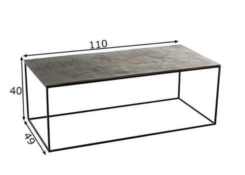 Diivanilaud OXI must, 110x49xH40 cm