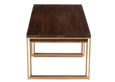 Diivanilaudade komplekt RAFI tumepruun / kuldne, 3 tk