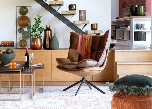 Diivanilaudade komplekt RAFI tumepruun / kuldne, 3 tk