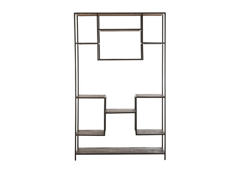 Riiul FIEN tumepruun / must, 120x30xH196 cm