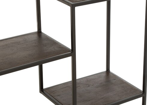 Riiul FIEN tumepruun / must, 120x30xH196 cm