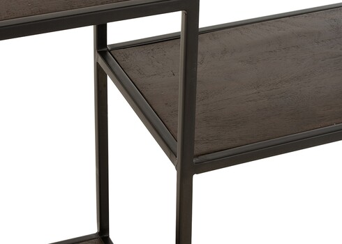 Riiul FIEN tumepruun / must, 120x30xH196 cm