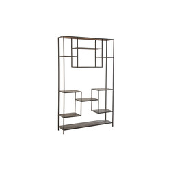 Riiul FIEN tumepruun / must, 120x30xH196 cm