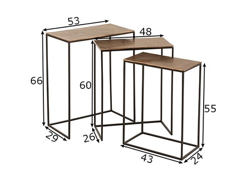 Abilaudade komplekt COBRE roostepruun / must, 3 tk