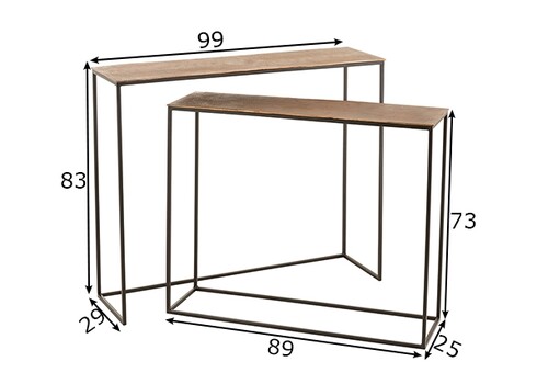 Konsoollaudade komplekt COBRE roostepruun / must, 2 tk