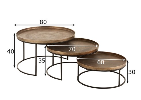 Abilaudade komplekt COBRE roostepruun / must, 3 tk