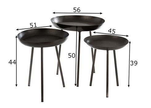 Abilaudade komplekt TRAY tumehall, 3 tk