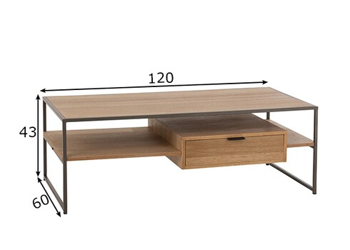 Diivanilaud PARAMO pruun / must, 120x60xH43 cm