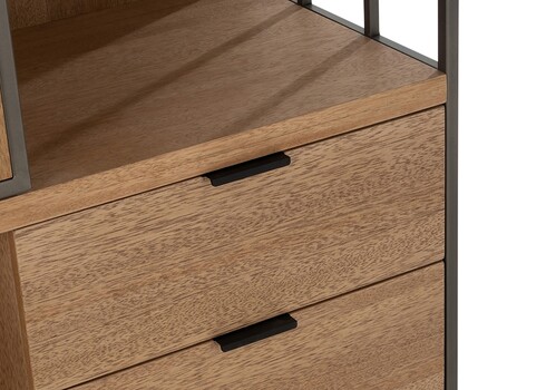 Kapp-riiul PARAMO pruun / must, 90x40xH121 cm