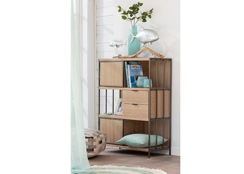 Kapp-riiul PARAMO pruun / must, 90x40xH121 cm