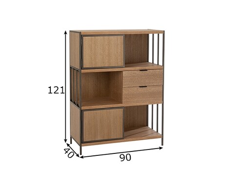 Kapp-riiul PARAMO pruun / must, 90x40xH121 cm