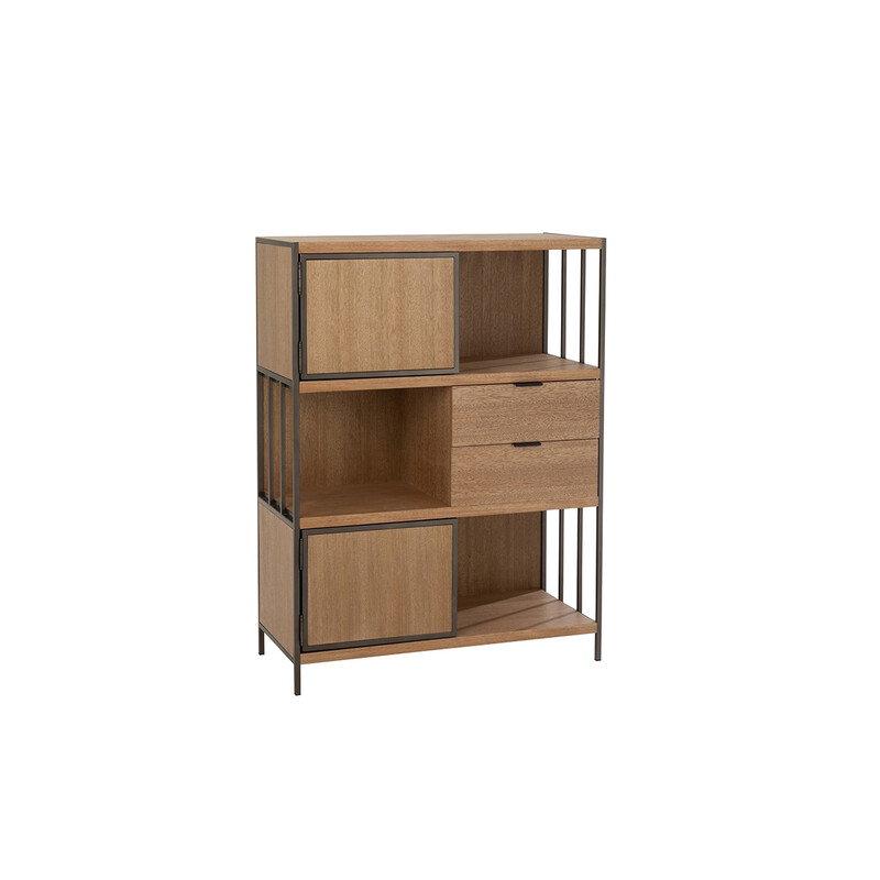 Kapp-riiul PARAMO pruun / must, 90x40xH121 cm