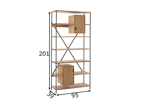Kapp-riiul PARAMO pruun / must, 95x39xH201 cm