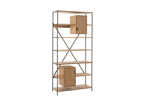 Kapp-riiul PARAMO pruun / must, 95x39xH201 cm