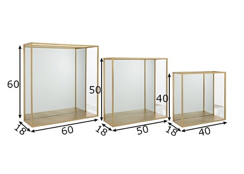 Seinariiulite komplekt CUADRO kuldne, 3 tk