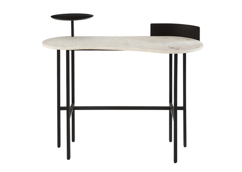 Konsoollaud FERRO valge marmor / must, 110x60xH90 cm