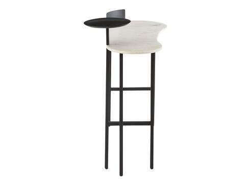 Konsoollaud FERRO valge marmor / must, 110x60xH90 cm