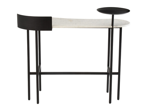 Konsoollaud FERRO valge marmor / must, 110x60xH90 cm