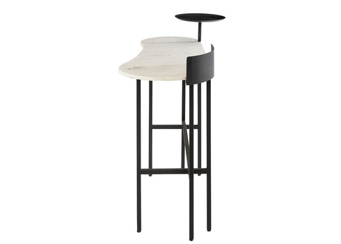 Konsoollaud FERRO valge marmor / must, 110x60xH90 cm