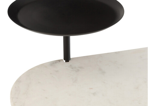 Konsoollaud FERRO valge marmor / must, 110x60xH90 cm