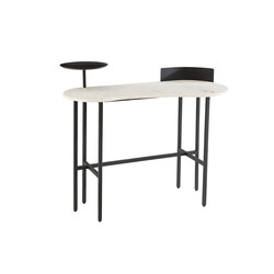 Konsoollaud FERRO valge marmor / must, 110x60xH90 cm