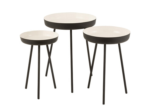 Abilaudade komplekt TRAY valge / must, 3 tk