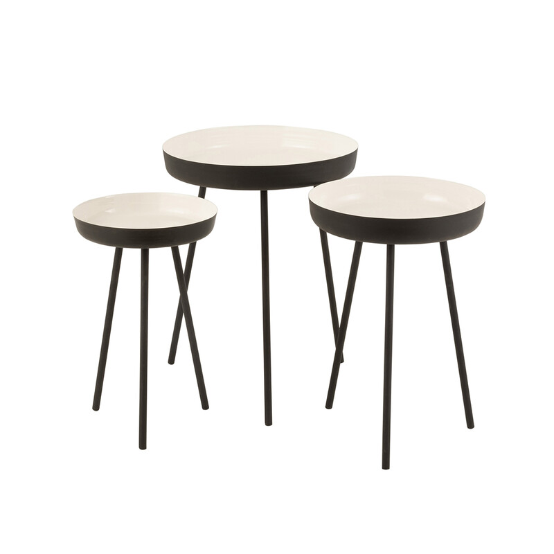 Abilaudade komplekt TRAY valge / must, 3 tk