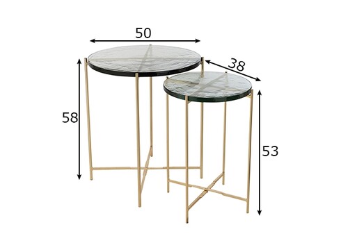 Abilaudade komplekt OBI must / kuldne, 2 tk