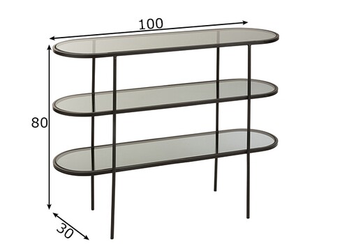Konsoollaud ABIERTO must, 100x30xH80 cm