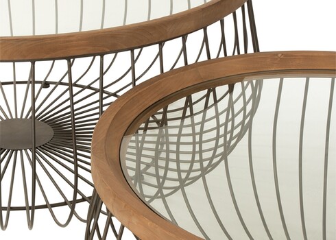 Diivanilaudade komplekt MIMBRE helepruun / must, 2 tk