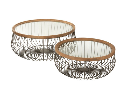 Diivanilaudade komplekt MIMBRE helepruun / must, 2 tk