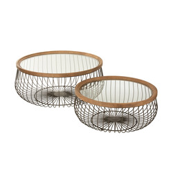 Diivanilaudade komplekt MIMBRE helepruun / must, 2 tk