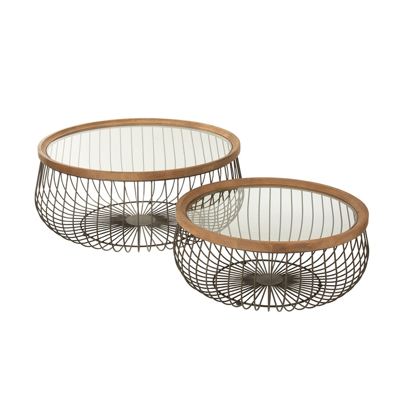 Diivanilaudade komplekt MIMBRE helepruun / must, 2 tk