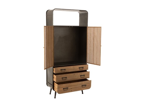 Kapp MIMBRE helepruun / must, 80x35xH180 cm