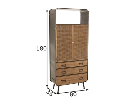 Kapp MIMBRE helepruun / must, 80x35xH180 cm