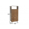 Kapp MIMBRE helepruun / must, 80x35xH180 cm