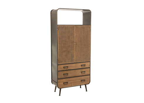 Kapp MIMBRE helepruun / must, 80x35xH180 cm