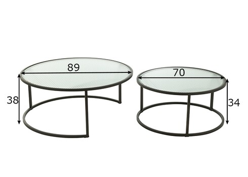 Diivanilaudade komplekt DEFINA must, 2 tk