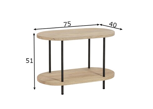 Abilaud ELI helepruun / must, 75x40xH50 cm