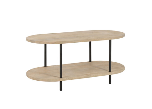 Diivanilaud ELI helepruun / must, 120x60xH35 cm