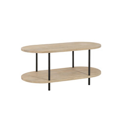 Diivanilaud ELI helepruun / must, 120x60xH35 cm