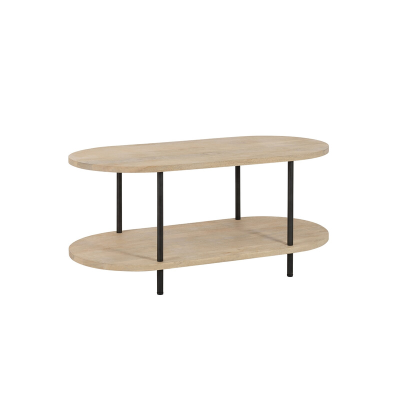 Diivanilaud ELI helepruun / must, 120x60xH35 cm