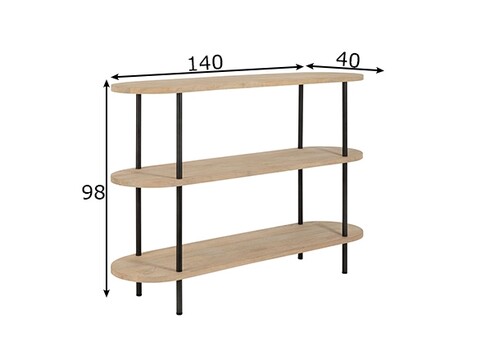 Konsoollaud ELI helepruun / must, 140x40xH97 cm