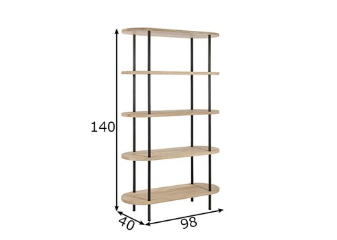 Riiul ELI helepruun / must, 105x40xH176 cm