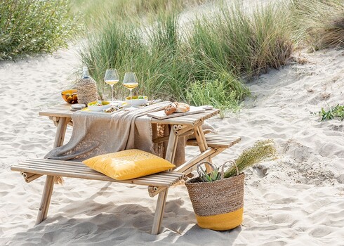 Aiamööbli komplekt TIKI helepruun, 134x120xH79 cm